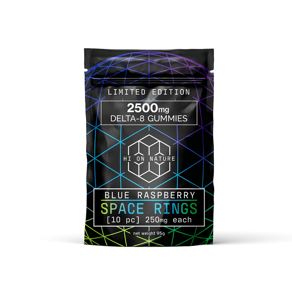 Hi On Nature 2500mg DELTA 8 SPACE RINGS - BLUE RASPBERRY - Indakouch