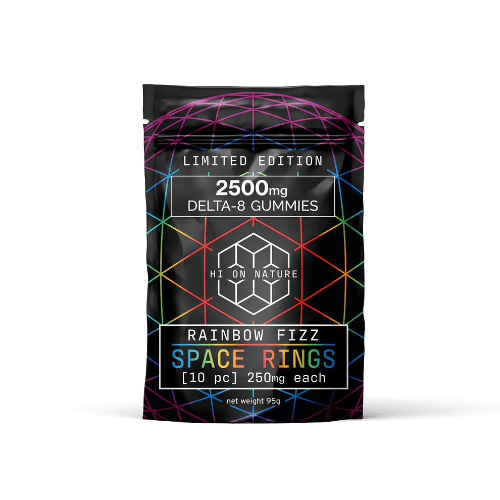 Hi On Nature 2500mg DELTA 8 SPACE RINGS - RAINBOW FIZZ - Indakouch
